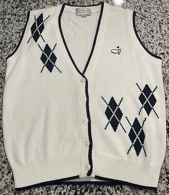 Augusta National Golf Shop Masters Vest Sleeveless White Vintage Slazenger Sz M • $64.99