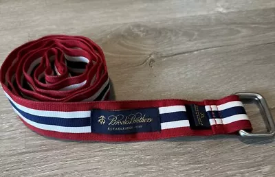 Brooks Brothers D Ring Belt Blue White Red Striped  Size XL • $18