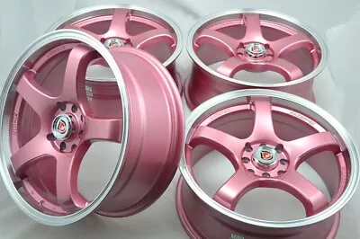 4 New DDR Fuzion 17x7.5 4x100/114.3 38mm Pink Polished Lip 17  Wheels Rims • $659