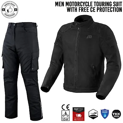 Men Motorcycle Textile Jacket & Trousers All Season Waterproof Suit & CE Armor • $88.39