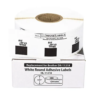 $7.99 • Buy Non-OEM Fits BROTHER DK-1218 ROUND Labels - 1  Diameter - (1) Roll Of 1000