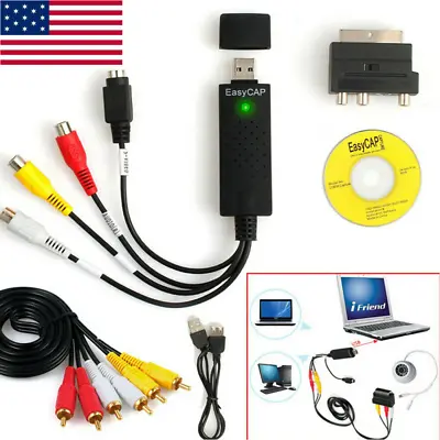 USB 2.0 Audio Video VHS VCR To DVD Converter Capture Card Adapter Digital Format • $14.39