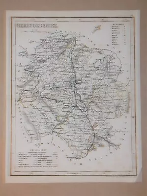 ANTIQUE MAP OF HEREFORDSHIRE BY J. ARCHER C.1850 • £3.99