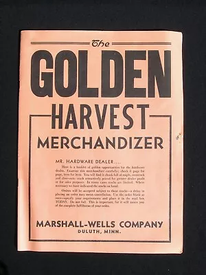 1930's Marshall-Wells Golden Harvest General Hardware Store Wholesale Catalog • $99.95