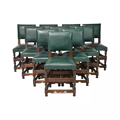 Chairs Side Dining Green Set Of 10 French Upholstered Chairs 36 Ins H.!! • $2502