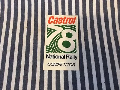 Castrol..1978 National Rally Competitors..stick On Cloth Weave Badge.original .. • £22.22