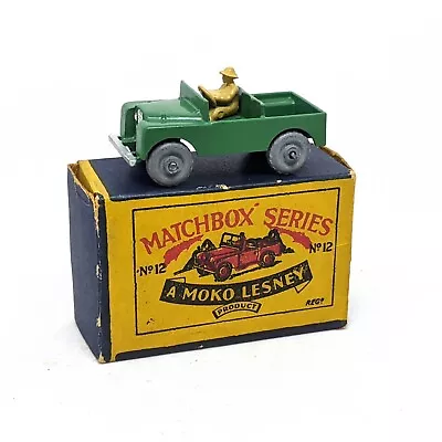 Matchbox Moko Lesney No. 12a Land Rover With Driver - B1 Type Box • $49.72