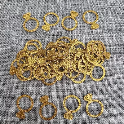 £3.39 • Buy 50 Gold Glitter D/S Ring Table Confetti Decorations Hen Party/Engagement/Wedding