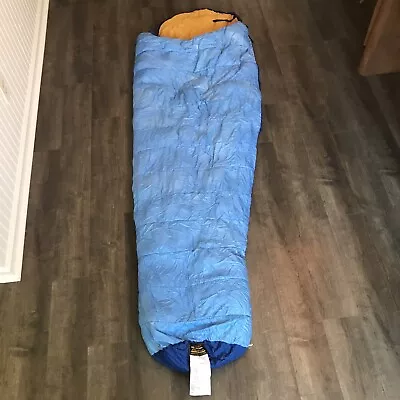 Eddie Bauer Goose Down Mummy Sleeping Bag Blue 84” X 30” • $100