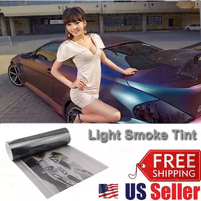 12 X60  Light Smoke Glass/Plastic Headlight Taillamp Lens Vinyl Protection Film • $11.75