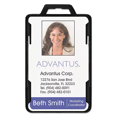 Advantus Secure-Two Card RFID Blocking Badge 3 3/8 X 2 1/8 Black 20 Per Pack • $33.61