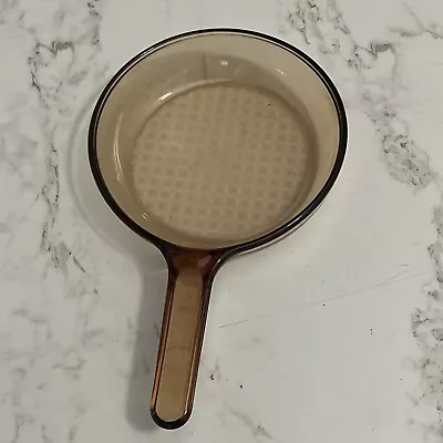 Vision Ware Amber 7  Skillet Fry Pan Waffle Bottom Corning Ware France Vintage • $8.99