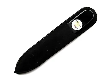 FULLY PATENTED Mini GLASS NAIL FILE In ALL BLACK In A Black VELVET POUCH - NEW • $6.16