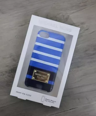 Michael Kors IPhone 5 5s Fitted Snap On Phone Case Hard Blue White Striped • $1.99