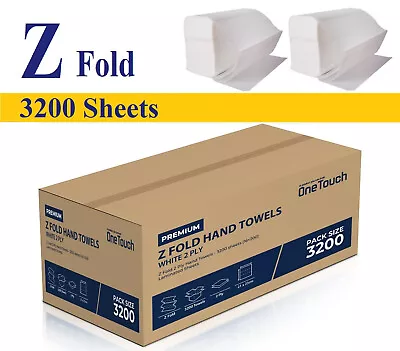 Z Fold Paper Towels White Paper Hand Towel C Fold 2ply Tissue Napkin • £12.99