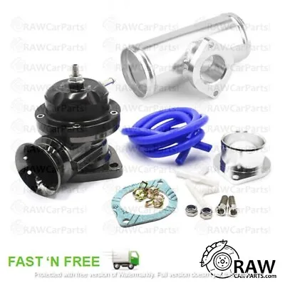 BLACK Greddy Style Type RS BOV Blow Off Dump Valve & 2.5  Boost Pipe Adapter JDM • $127.74