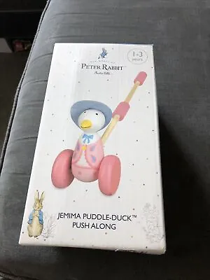 £10 • Buy Peter Rabbit Jemima Puddle-Duck Boxed Push Along Wooden Toddler Toy
