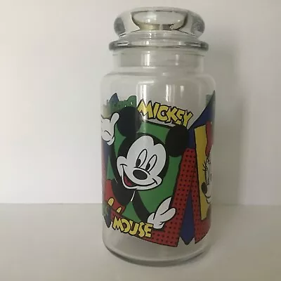 Disney Mickey Minnie Mouse Donald Duck Glass Canister Cookie Jar Container Candy • $19.99