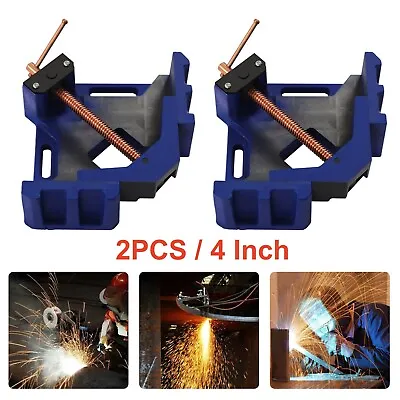 2 Pcs 4'' Jaw Welder Welding Molding 90° Angle Corner Clamp On Bench Vise Blue • $59.85