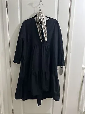 Zara Black Pleated Dress Free Size • £6