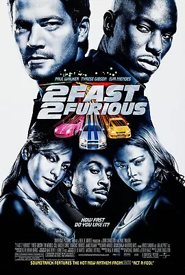 NEW 2 Fast 2 Furious Movie Poster Print Wall Art Canvas FREE SHIPPING • $40.16