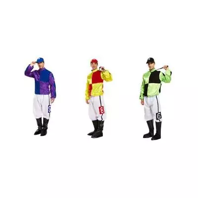 Henbrandt Jockey Men's Horse Racing Fancy Dress Costume • £21.99