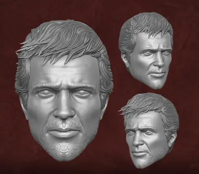 Mel Gibson Mad Max 1:18 Scale Custom Unpainted Head 3.75  Figure • $4.43