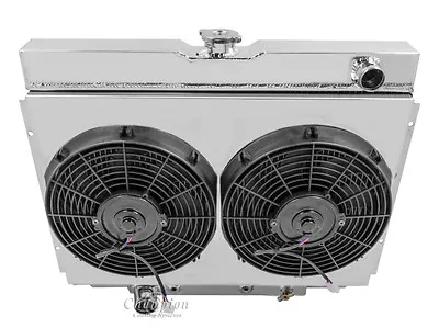 1968 1969 Ford Torino 3 Row Aluminum DR Radiator 2 X 12  Fan Shroud Combo • $451.14