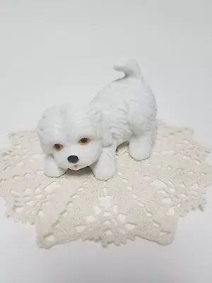 Vintage Homco White Maltese Dog Figurine #1411 • $15