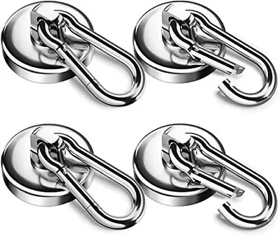 4 Pack Magnetic Hooks 45.5 KG 100 LBS Strong Magnet Hook Camping Grill Kitchen • £14.11