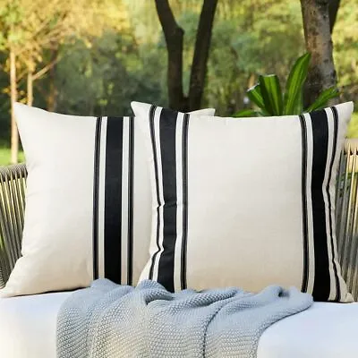 Pack Of 2 Outdoor Waterproof Cushion Covers Garden Decorative Throw Pillow Cover • $24.19