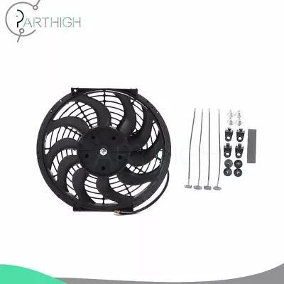 Black Universal 12  Inch Radiator Condenser Cooling Fan Assembly Car Electric • $24.18