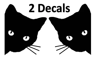 Black Peeking Cat Sticker MIRRORED 6  Decal Tp186 For Car Bumper Window Vinyl • $5.94