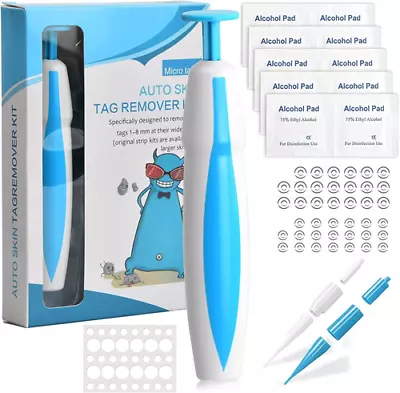 Auto Micro Skin Tag Mole Wart Painless Removal 40x Rubber Bands &10x Alcohol Pad • $7.59