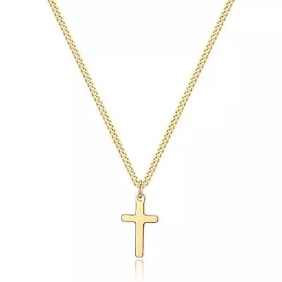 14K Gold Filled Cross Pendant Necklace Crucifix Jewelry Necklace For Men Women • $19.68