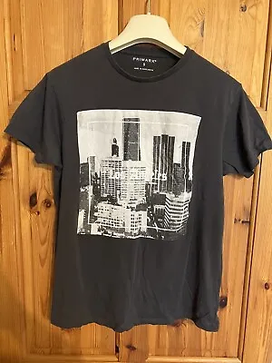 Dark Grey Unisex T-Shirt Los Angeles Graphic UK Size S 100% Cotton By Primark • £4.99