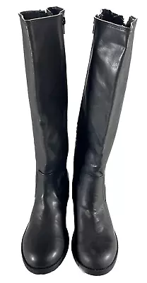 Mia Boots Cassidy Tall Knee Chunky Moto Riding Zipper Black 8.5M DEFECT New • $39.95