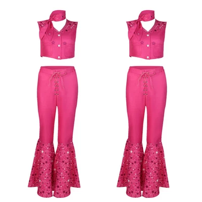 Womens Halloween Costumes Cosplay Barbie 70s 80s Hippie Disco Cowgirl Clothes • £20.75