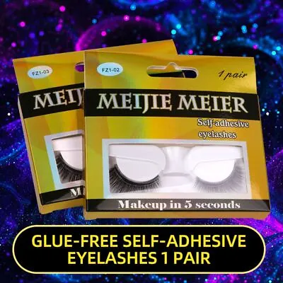 £2.60 • Buy Self-adhesive Eye Lashes No Glue Required Mink Hair False Eyelashes
