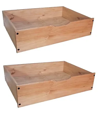 Corona Pair Of Underbed Storage Drawers Casters Mexican Pine Mercers Furniture® • £69.99