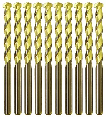 Masonry Drill Bit Set 5/32  Carbide Tip Golden Flute Drill Concrete Brick-10Pcs • $9.99