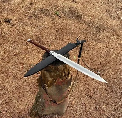 Custom Handmade D2 Tool Steel Hunting Viking Sword Survivel Combat Spear Sword • $132