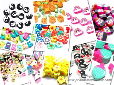 Handmade Polymer Clay Novelty Beads - Various Designs - Pack Of 20 • £1