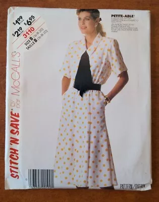 Stitch N' Save By McCalls Pattern 3110 Dress Tie Belt Sz 16 18 20 UNCUT 1987 Vtg • $5.99