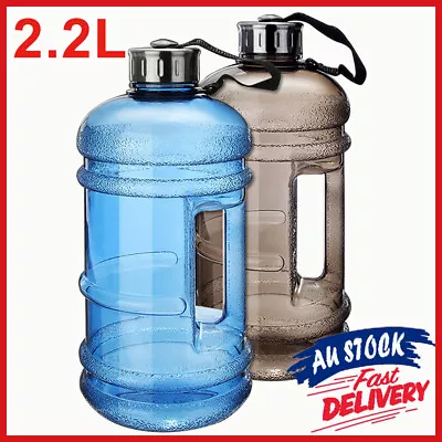 2.2L Water Bottle Large Cap Workout BPA Training Free Gym Big Sport Drink Kettle • $17.39