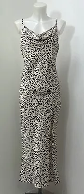 Ladies New Angeleye Animal Print Slip Maxi Dress With Split Size 10-16 • $21.12