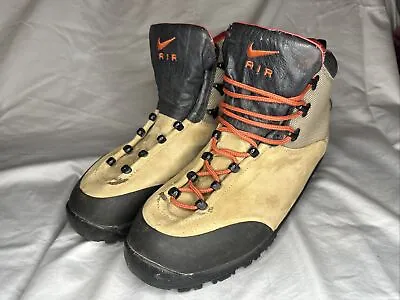 Vintage Nike ACG Boots Size 11 Mens Brown Leather Hiking Lace Up • $38.69