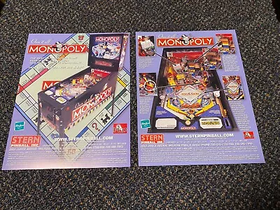 2 2006 Stern Factory Original Monopoly Pinball Promo Flyers Uncirculated • $10