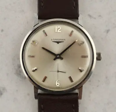 C.1966 Vintage Longines Calatrava Art Deco Dial Watch Ref. 2757-370 In Steel • £568.23