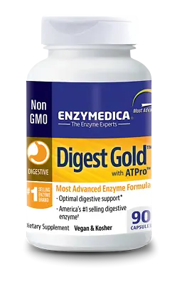 ENZYMEDICA DIGEST GOLD WITH ATPro. LOT OF (5) 90 COUNT BOTTLES.  450 CAPSULES • $86.99
